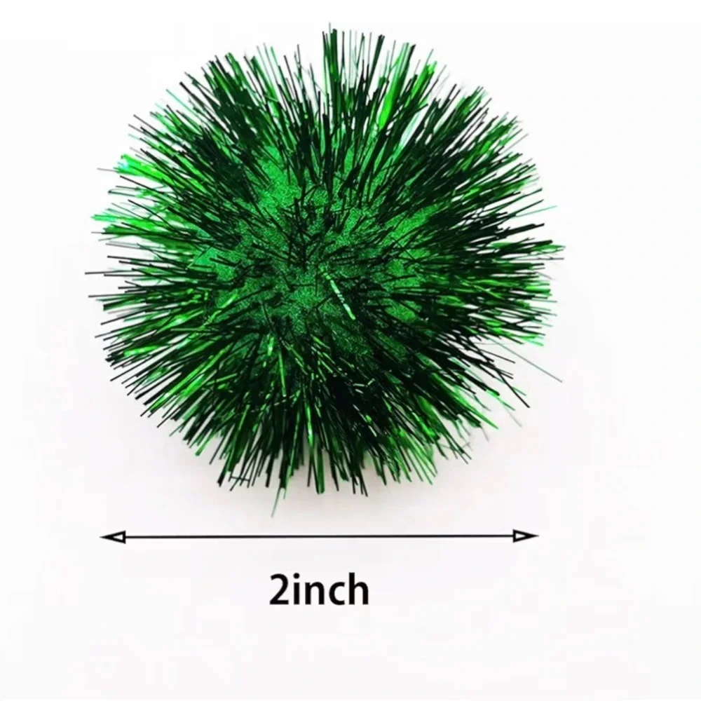 20 Pcs Assorted Color Flash Ball Cat's Favorite Toy Ball Tinsel Pom Poms Flash.